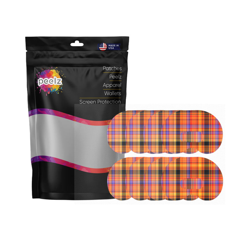 Peelz Pumpkin Plaid Medtronic Guardian Connect Patch Tape - Pump Peelz Patch Medical Tape
