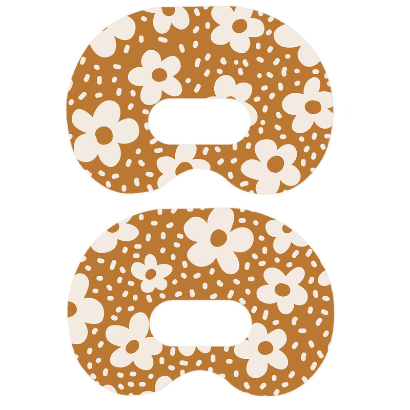 Peelz Caramel Daisies Medtronic Guardian Connect Patch Tape - Pump Peelz Patch Medical Tape