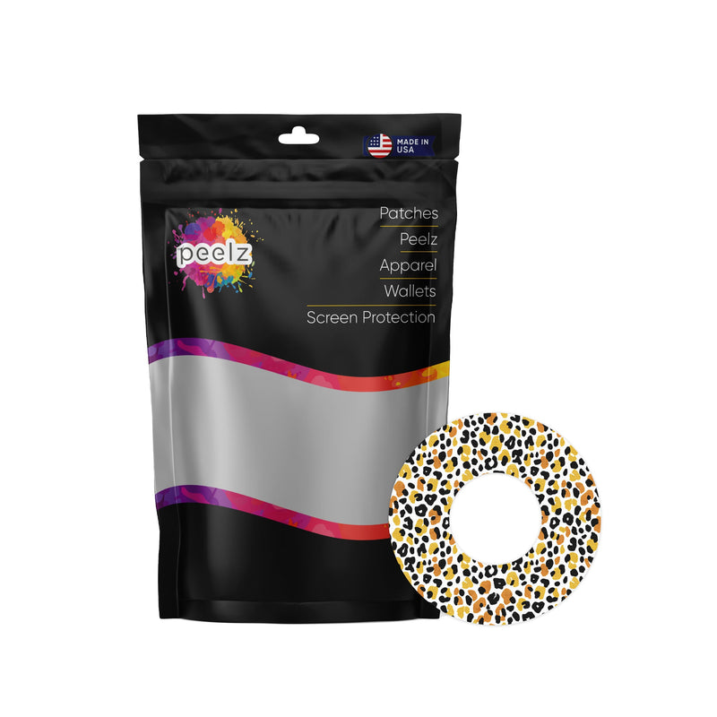 Peelz Golden Leopard Freestyle Libre 2 Patch Tape - Pump Peelz Patch Medical Tape