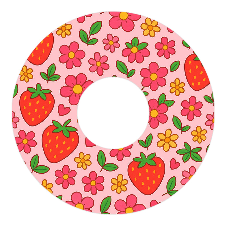 Peelz Strawberry Garden FreeStyle Libre 3 Plus & Lingo  Patch Tape - Pump Peelz Patch Medical Tape