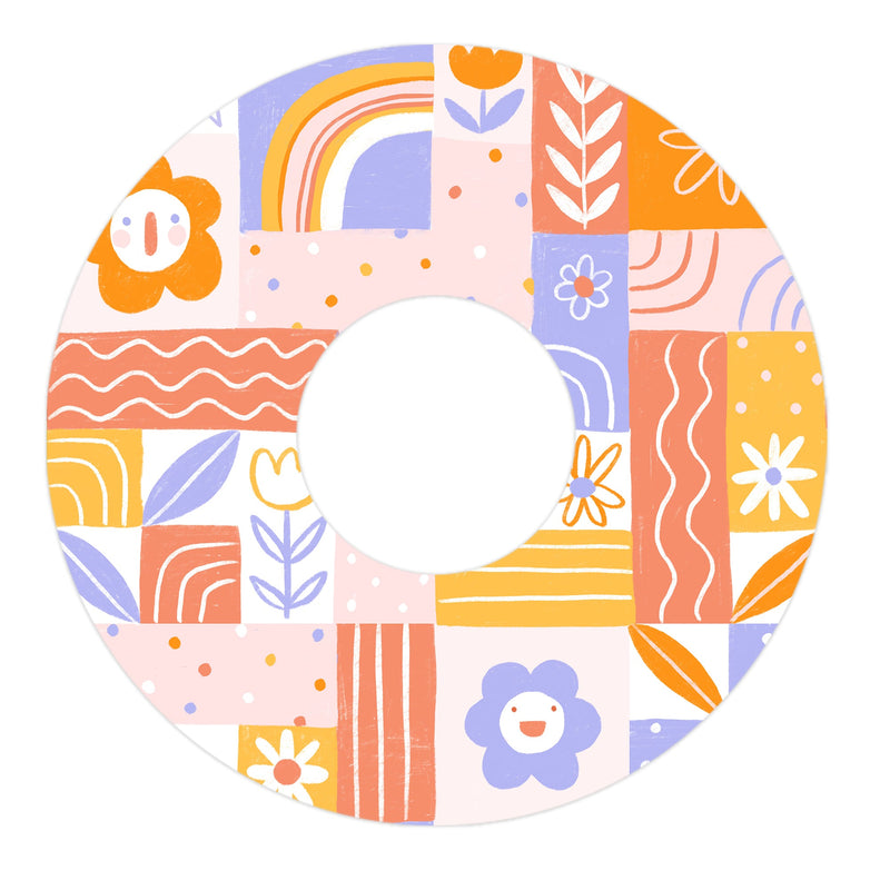 Peelz Wildflower Doodle FreeStyle Libre 3 Plus & Lingo  Patch Tape - Pump Peelz Patch Medical Tape