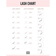 GladGirl Lash Chart Poster 8.5" x 11" Marketing