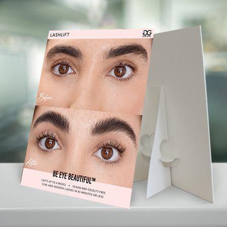 GladGirl LashLift Counter Card Marketing