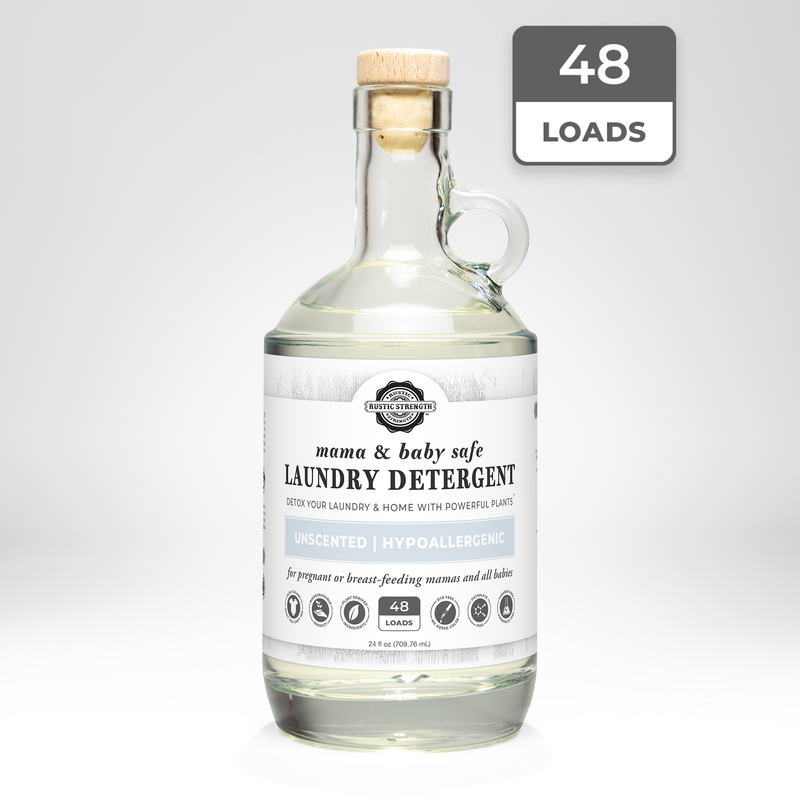 Rustic Strength Laundry Detergent | Mama + Baby Safe Laundry Detergent Lavender 24 oz Glass,Half Gallon Plastic,Half Gallon Glass,Gallon Plastic,Gallon Glass,5 Gallon Eco Jug with Spout,5 Gallon Eco Jug with Pump