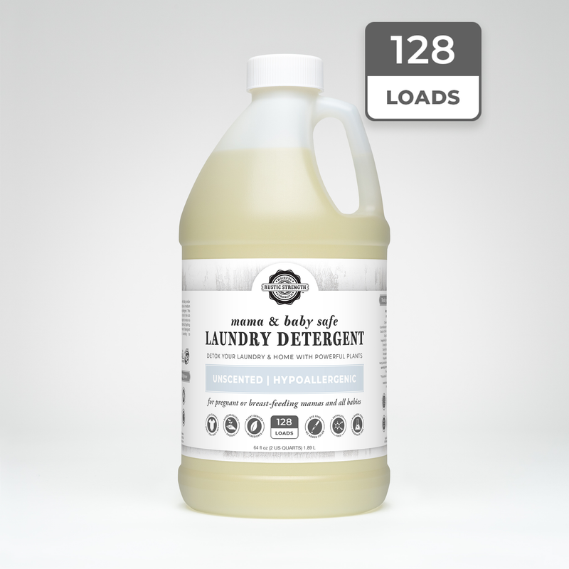 Rustic Strength Laundry Detergent | Mama + Baby Safe Laundry Detergent Lavender 24 oz Glass,Half Gallon Plastic,Half Gallon Glass,Gallon Plastic,Gallon Glass,5 Gallon Eco Jug with Spout,5 Gallon Eco Jug with Pump