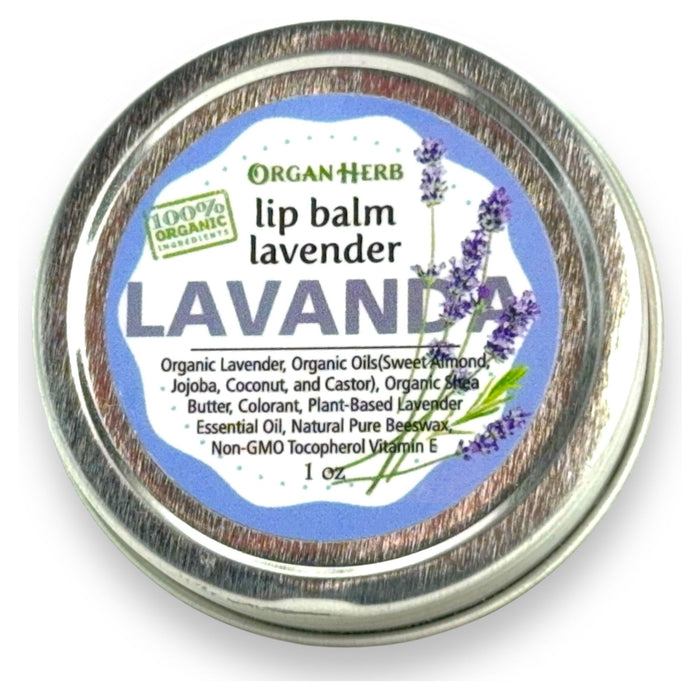 OrganHerb Organic Lavender Lip Balm 1 oz – Calming Hydration with Pure Lavender Essence