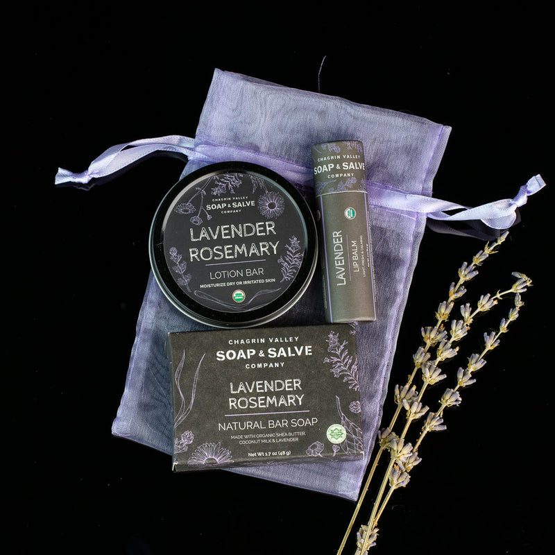 Chagrin Valley Soap & Salve Gift: Soap Sample with Lip Balm & Lotion Bar Gift