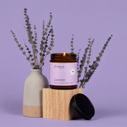 Fontana Candle Co Lavender Jar Candle Candles Dark Gray 9 oz Straight Sided Jar