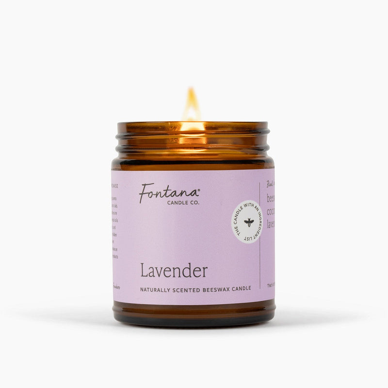 Fontana Candle Co Lavender Jar Candle Candles White Smoke 9 oz Straight Sided Jar