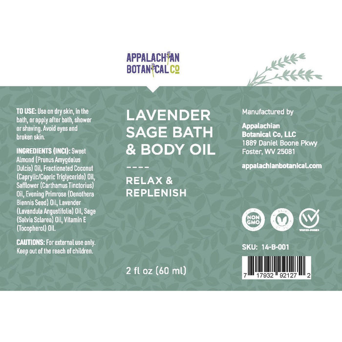 Appalachian Botanical Co. Lavender Sage Bath & Body Oil