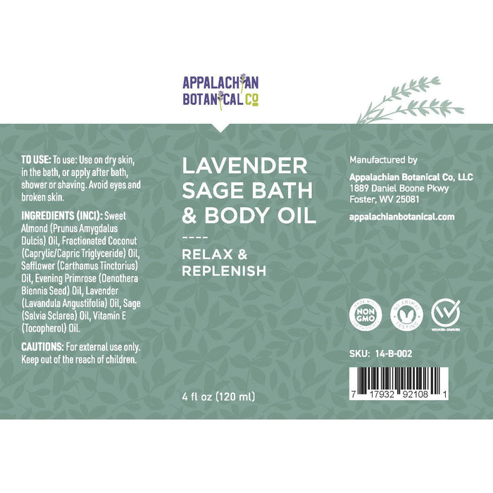 Appalachian Botanical Co. Lavender Sage Bath & Body Oil