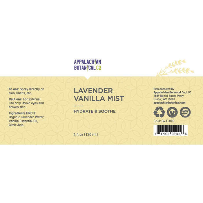 Appalachian Botanical Co. Lavender Vanilla Mist