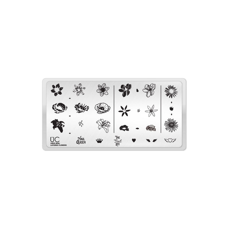 UberChic Beauty Layered Flowers Stamping Plate