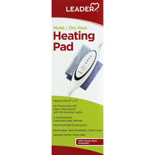 Leader LEADER™ Moist/Dry Heating Pad, 12" x 14" Heating Pads White Smoke