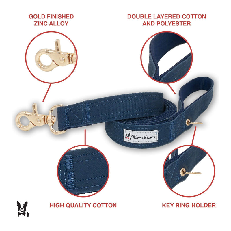 Warren London Fabric Dog Leash - Blue Leashes, Collars & Accessories