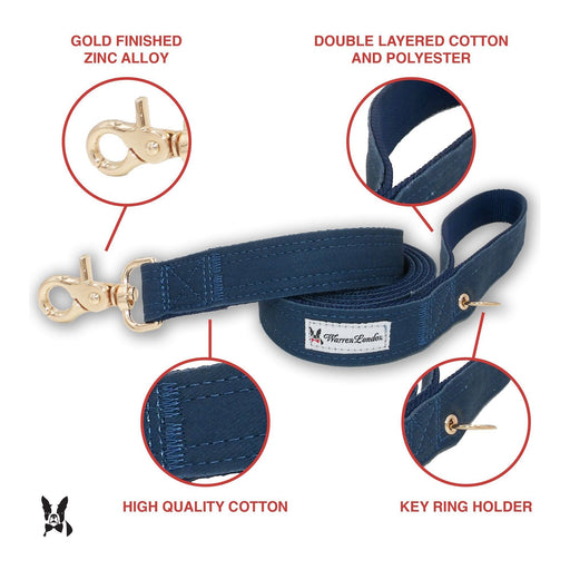 Warren London Fabric Dog Leash - Blue Leashes, Collars & Accessories