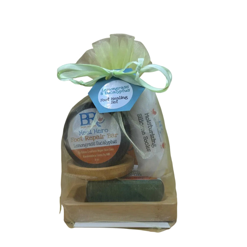 By Robin Creations Essential Foot Healing Gift Set Foot Care White Smoke Lemongrass & Eucalyptus / Fancy Bamboo Gift Set