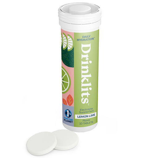 Drinklits LEMON-LIME Electrolyte Tablets for Daily Hydration (8 Tubes, 80 Servings) Hydration Electrolyte Tablets