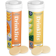 Drinklits Orange & Lemon Flavored Hydration Tablets – (2) Tube Combo Pack Immunity Hydration Electrolyte Tablets