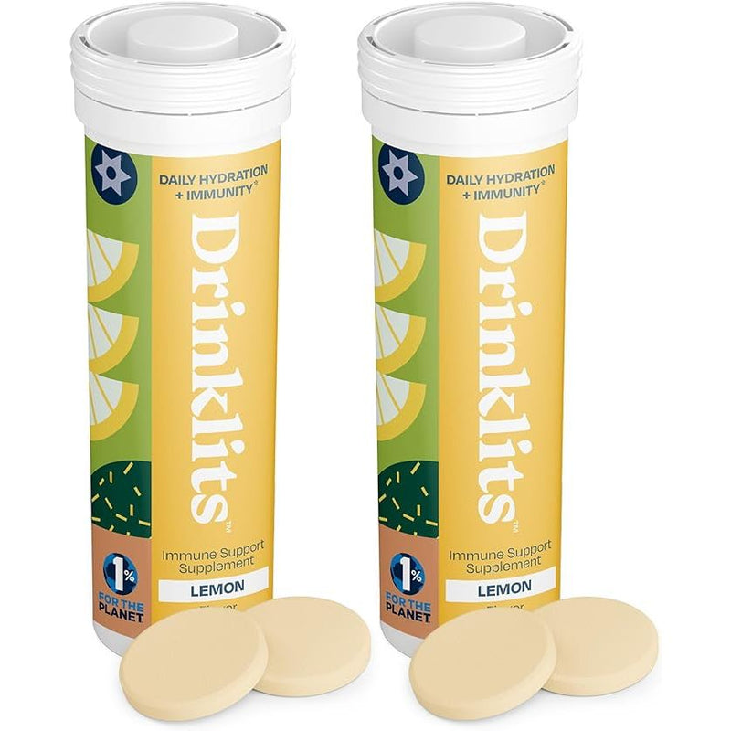 Drinklits Lemon Daily Immune Support Tablets (2) Tube Bundle Hydration Electrolyte Tablets