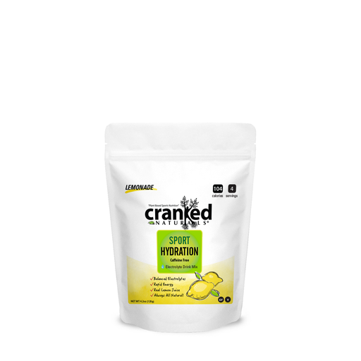 Cranked Naturals Plant Based Sports Nutrition Sport Hydration: Lemonade, Caffeine Free Hydration