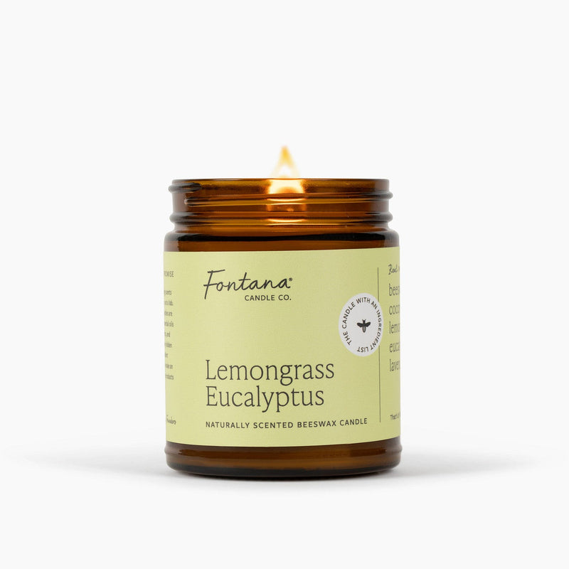 Fontana Candle Co Lemongrass Eucalyptus Jar Candle Candles White Smoke 9 oz Straight Sided Jar