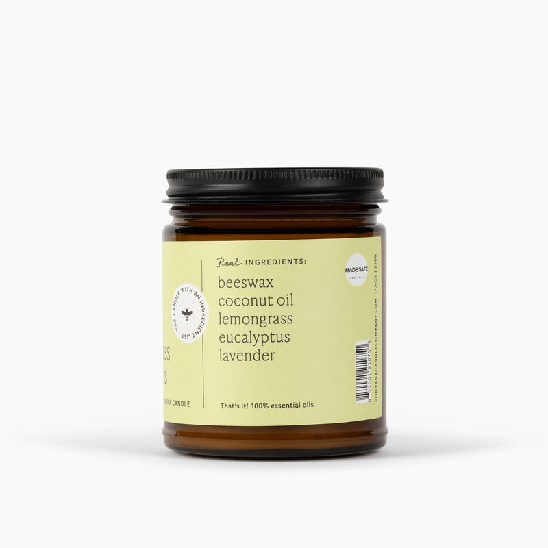 Fontana Candle Co Lemongrass Eucalyptus Jar Candle Candles White Smoke 9 oz Straight Sided Jar