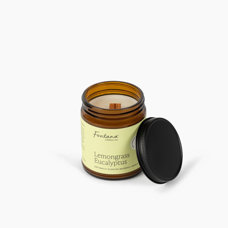 Fontana Candle Co Lemongrass Eucalyptus Jar Candle Candles White Smoke 9 oz Straight Sided Jar