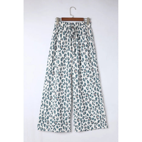 Leopard Drawstring Waist Culottes