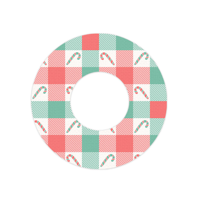 Peelz Peppermint Plaid Freestyle Libre 2 Patch Tape - Pump Peelz Patch Medical Tape