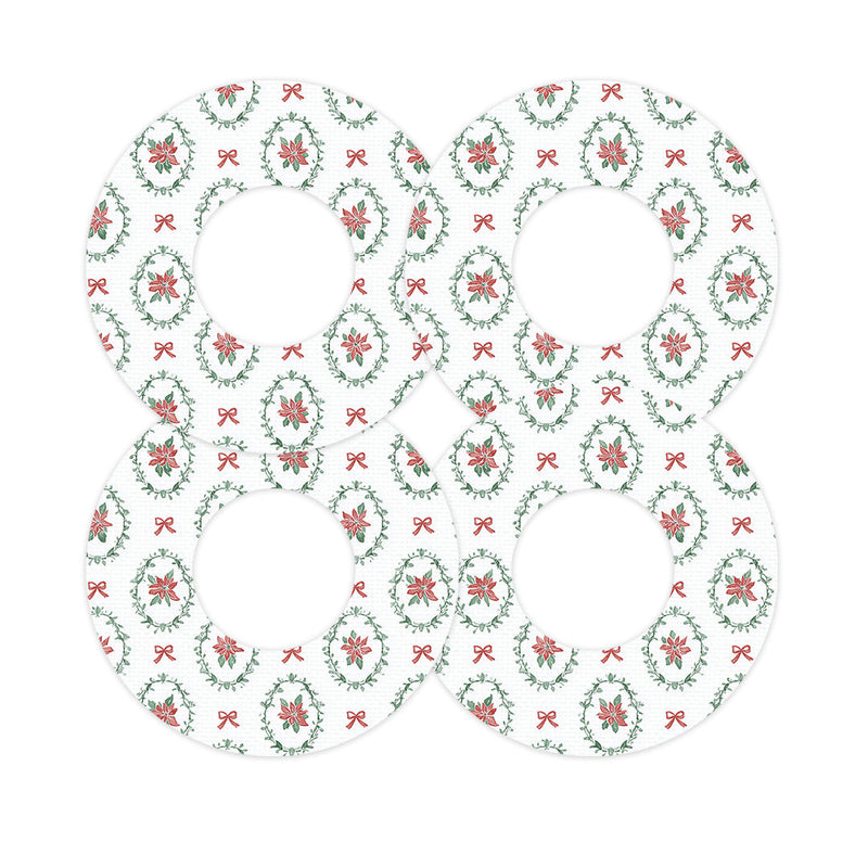 Peelz Poinsettia Parade Freestyle Libre 2 Patch Tape - Pump Peelz Patch Medical Tape