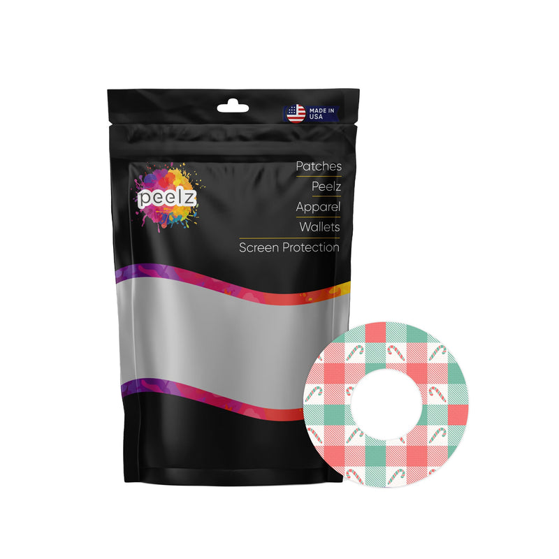 Peelz Peppermint Plaid Freestyle Libre 2 Patch Tape - Pump Peelz Patch Medical Tape