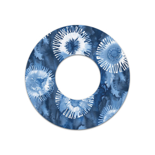 Peelz Monochrome Blue Tie Dye Freestyle Libre 2 Patch Tape - Pump Peelz Patch Medical Tape
