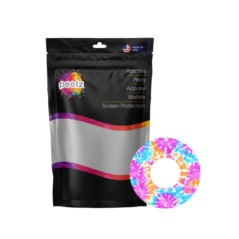 Peelz Neon Tie Dye Freestyle Libre 2 Patch Tape - Pump Peelz Patch Medical Tape