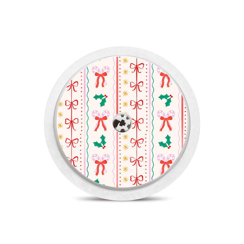 Peelz Holly Jolly Ribbon Freestyle Libre 2 Sticker - Pump Peelz Peelz/Stickers