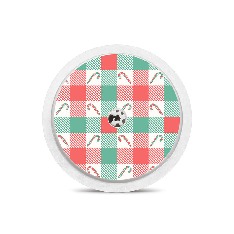 Peelz Peppermint Plaid Freestyle Libre 2 Sticker - Pump Peelz Peelz/Stickers