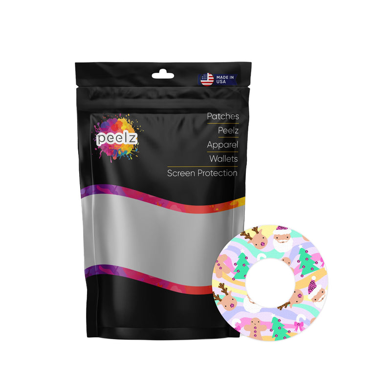 Peelz Christmas Pastel Freestyle Libre 2 Patch Tape - Pump Peelz Patch Medical Tape