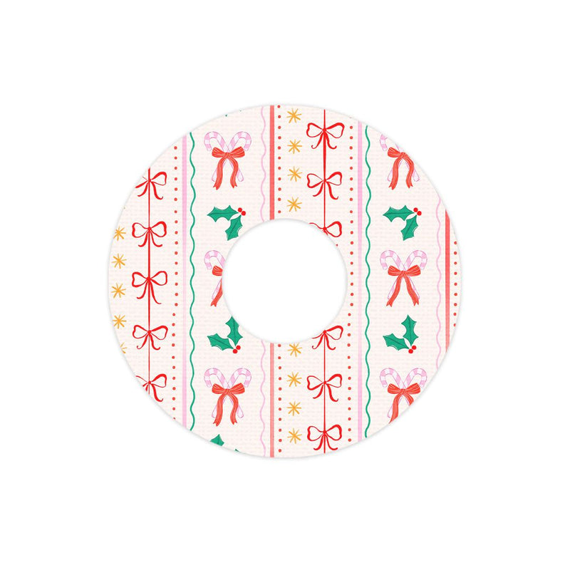 Peelz Holly Jolly Ribbon FreeStyle Libre 3 Plus & Lingo  Patch Tape - Pump Peelz Patch Medical Tape