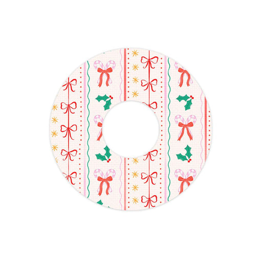 Peelz Holly Jolly Ribbon FreeStyle Libre 3 Plus & Lingo  Patch Tape - Pump Peelz Patch Medical Tape