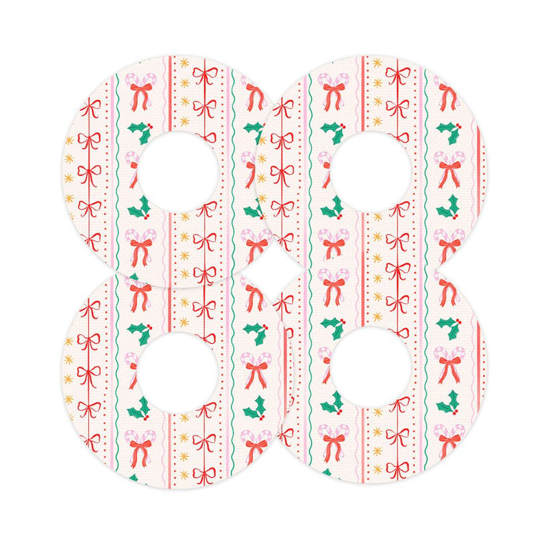 Peelz Holly Jolly Ribbon FreeStyle Libre 3 Plus & Lingo  Patch Tape - Pump Peelz Patch Medical Tape