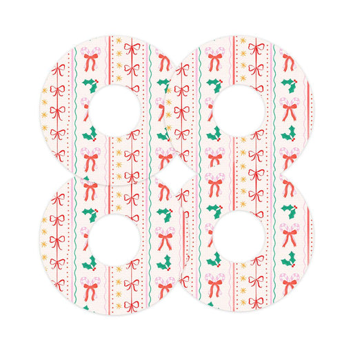 Peelz Holly Jolly Ribbon FreeStyle Libre 3 Plus & Lingo  Patch Tape - Pump Peelz Patch Medical Tape