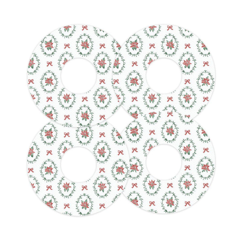 Peelz Poinsettia Parade FreeStyle Libre 3 Plus & Lingo  Patch Tape - Pump Peelz Patch Medical Tape