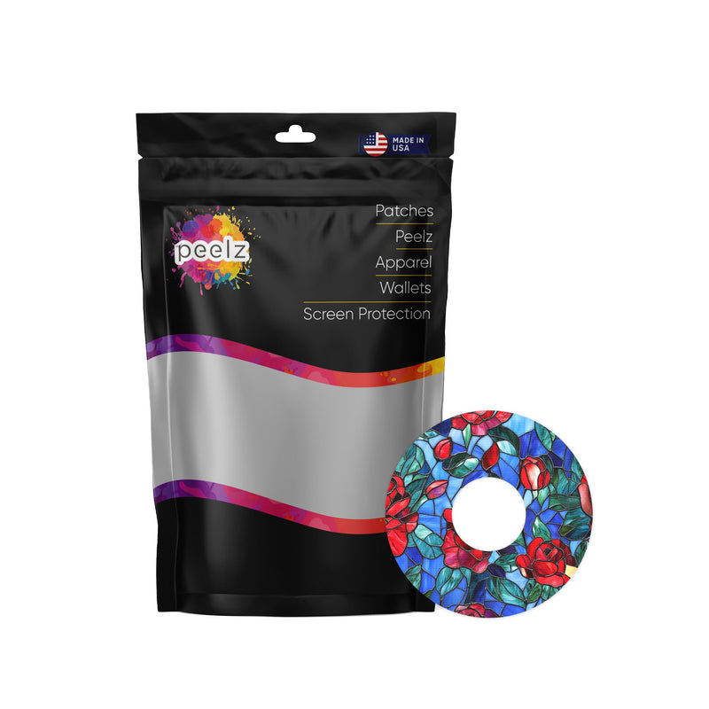Peelz Crimson Blooms Patch Tape Designed for the FreeStyle Libre 3 Plus & Lingo Patch Medical Tape