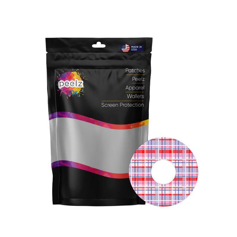 Peelz Party Plaid FreeStyle Libre 3 Plus & Lingo  Patch Tape - Pump Peelz Patch Medical Tape