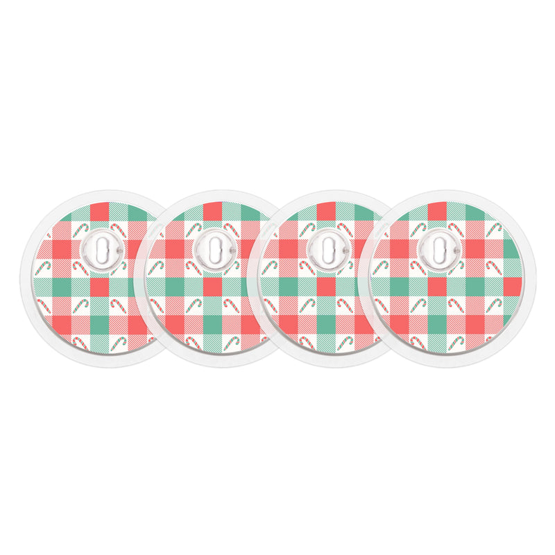 Peelz Peppermint Plaid FreeStyle Libre 3 Plus & Lingo  Sensor Sticker - Pump Peelz Peelz/Stickers
