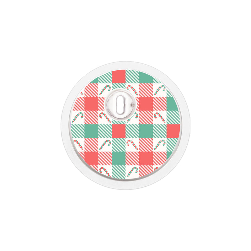 Peelz Peppermint Plaid FreeStyle Libre 3 Plus & Lingo  Sensor Sticker - Pump Peelz Peelz/Stickers
