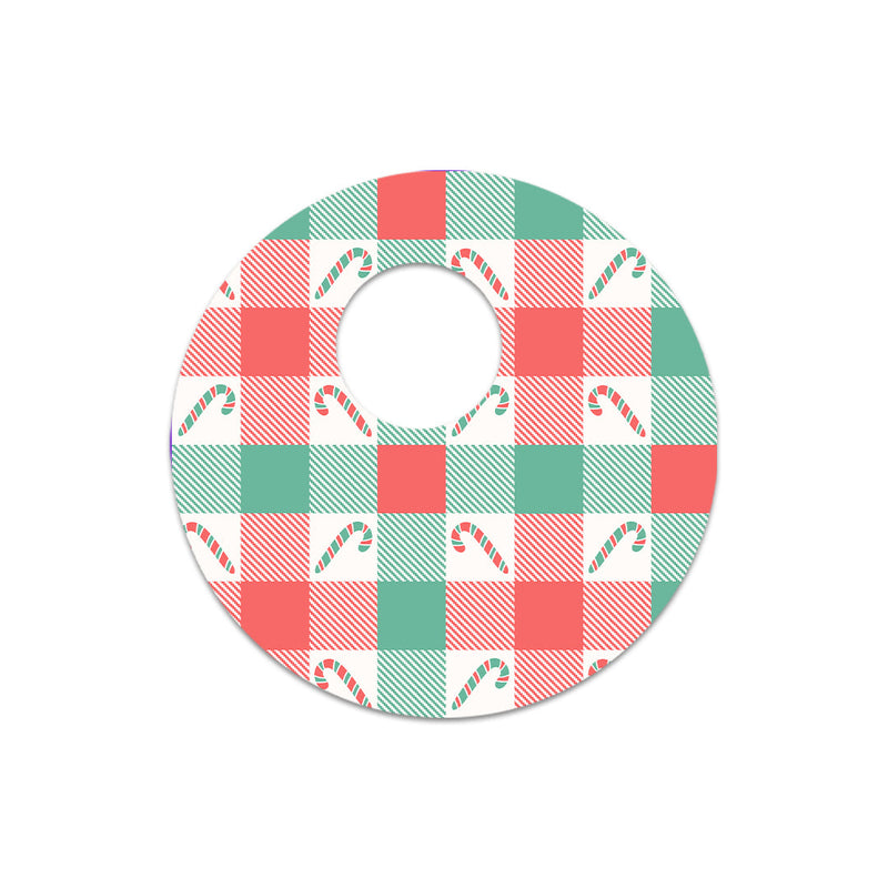 Peelz Peppermint Plaid FreeStyle Libre 3 Plus & Lingo  Sensor Sticker - Pump Peelz Peelz/Stickers