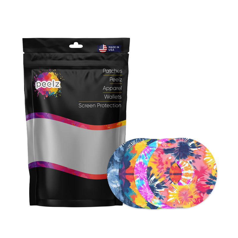 Peelz Tie Dye Variety Pack FreeStyle Libre 3 Plus & Lingo  Patch Tape - Pump Peelz Patch Medical Tape