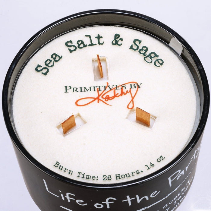 Life Of The Party Jar Candle | Sea Salt And Sage Scent Soy-Based Wax Candle | 14oz | Gift for Her