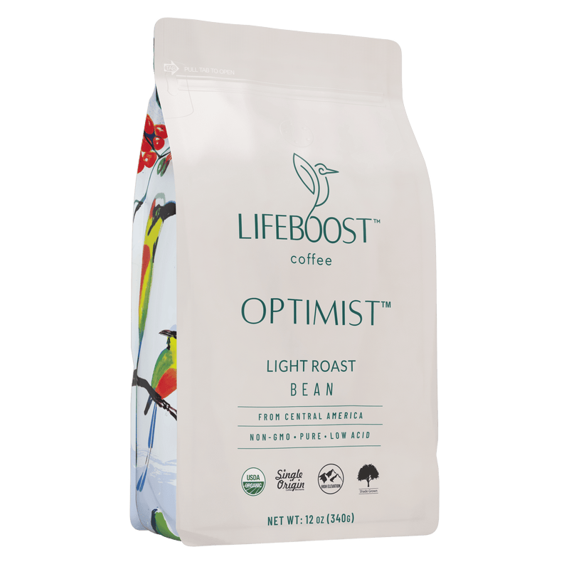Lifeboost Coffee Optimist Light Roast Light Roast Light Gray Whole Bean / 1